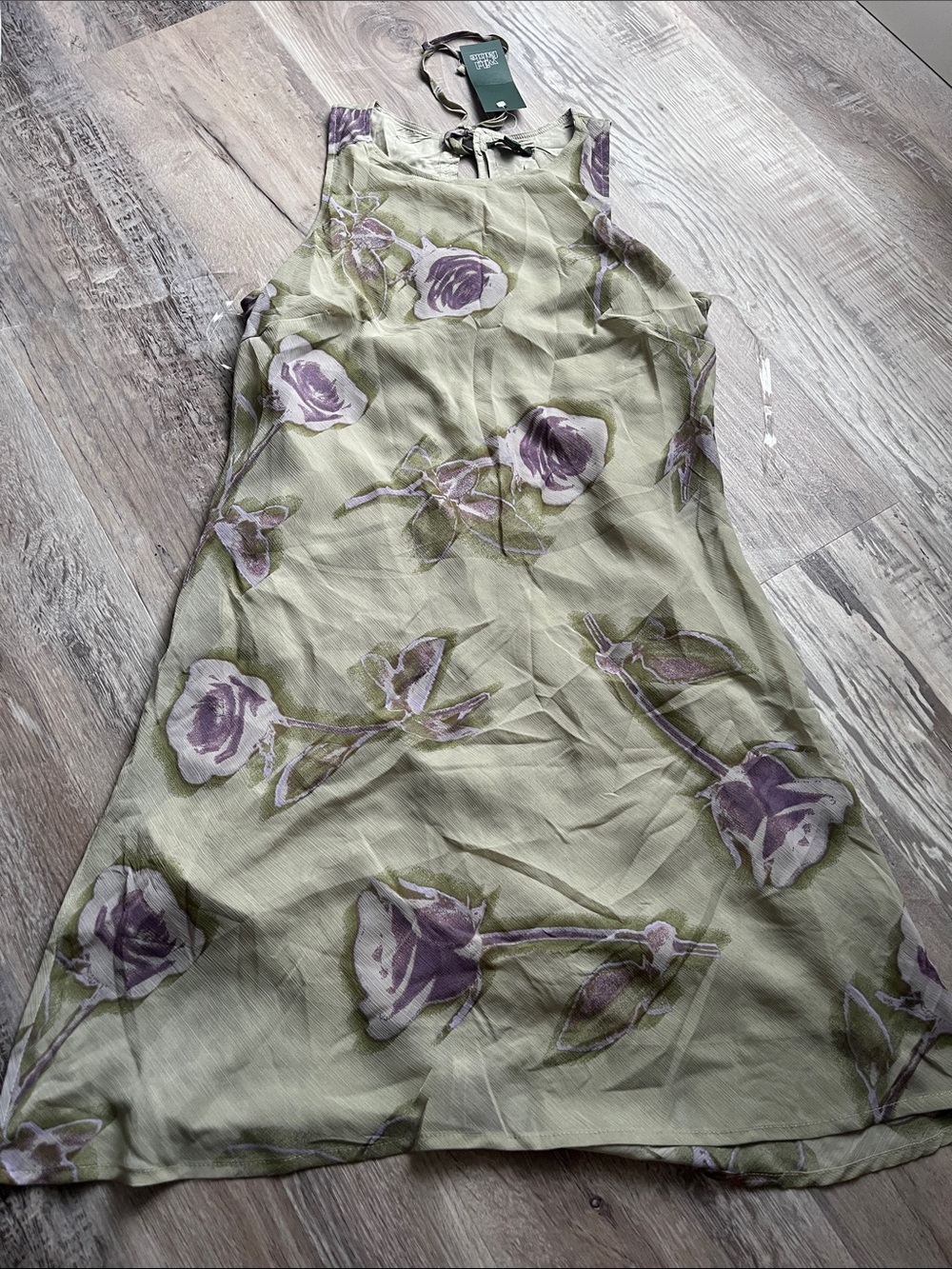 Floral Halter A-Line Dress in Sage and Lavender